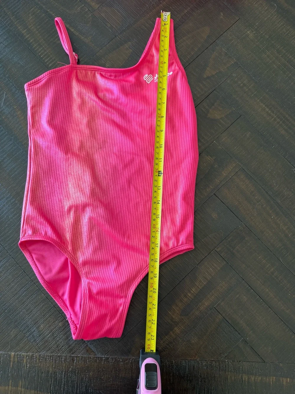Justice Pink Asymmetrical Shine One-Piece